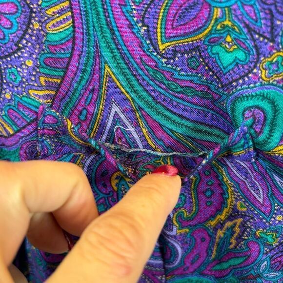 Ladies Vintage Jeffery & Dara by Linda Hutley Purple and Green Blouse Size 5/6 - Picture 11 of 14